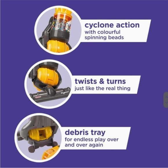 NWT โ๏ธ๐โ๏ธ Casdon Dyson Ball Vacuum Cleaner Real Suction Kids Toy - Picture 4 of 12